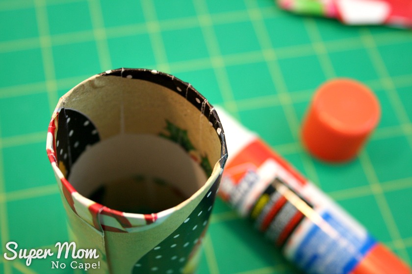 Halloween Treat to Christmas Party Favor - Fold paper to the inside of the tube