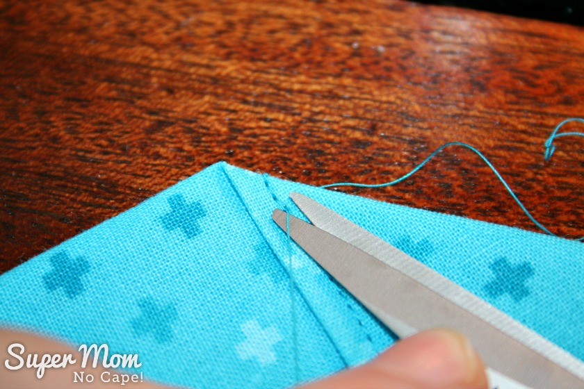 One Hour Table Runner - Trim threads close to the fabric