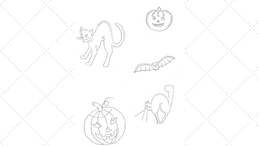 Halloween Embroidery Motifs – Jack O’Lanterns, Cats and Bat