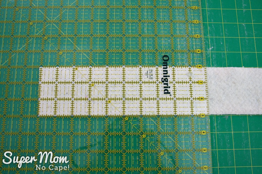 How to Join Leftover Strips of Quilt Batting - 3 Square off one end of the batting strip