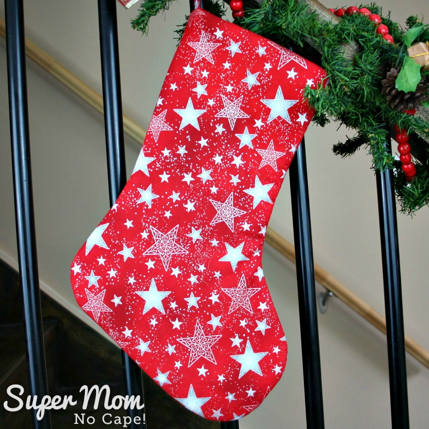 Red Silver Star Christmas Stocking