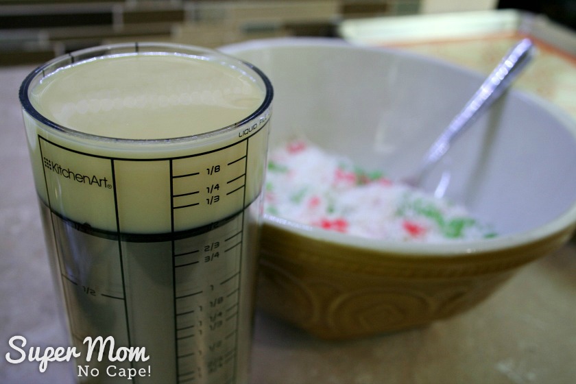 Coconut Cherry Drop Cookies - 4 Measure out half cup of sweetened condensed milk