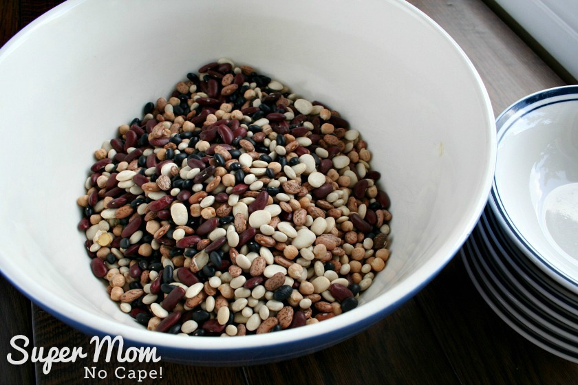 Bean Soup in a Jar Mix - Large bowl with dried bean soup mix
