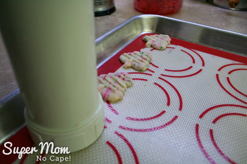 Christmas Lights Shortbread Cookies - 8 Use cookie press to make the Christmas tree shapes