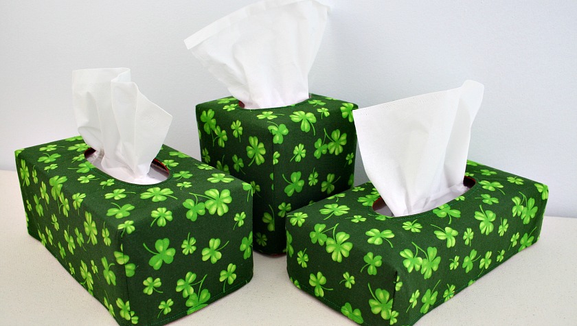 Tissue Box Covers Reversed for St. Patrick’s Day