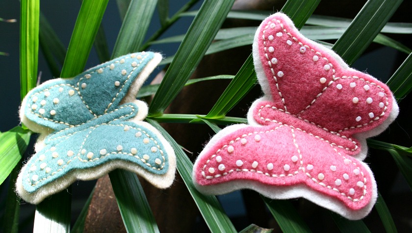 Beaded Felt Butterfly Embroidery Pattern