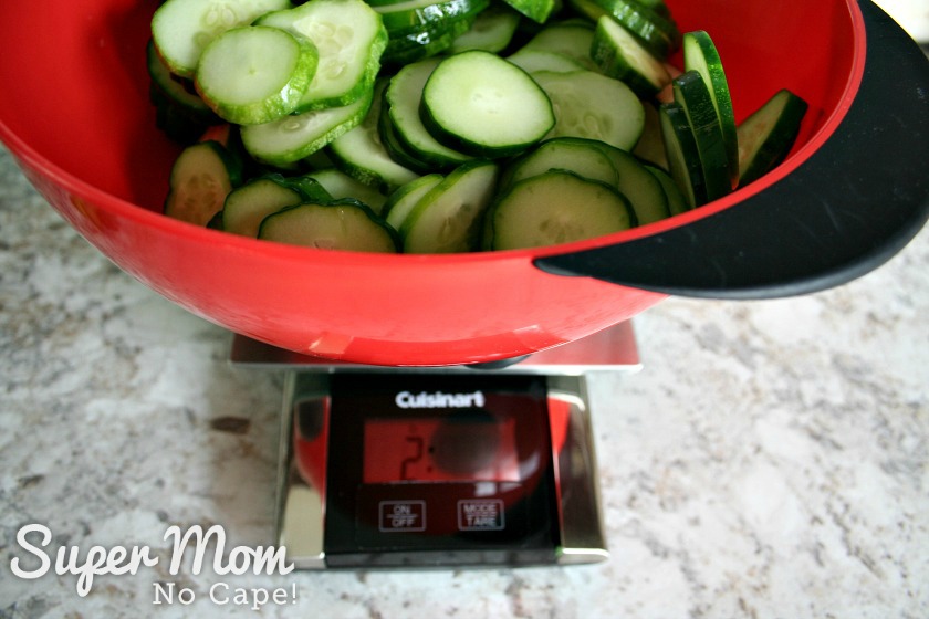 Two pounds of sliced cucumbers