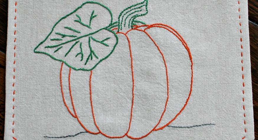 Pumpkin Banner Embroidery Pattern