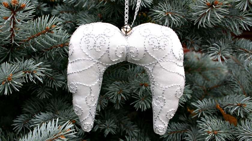 Embroidered Angel Wings Ornament