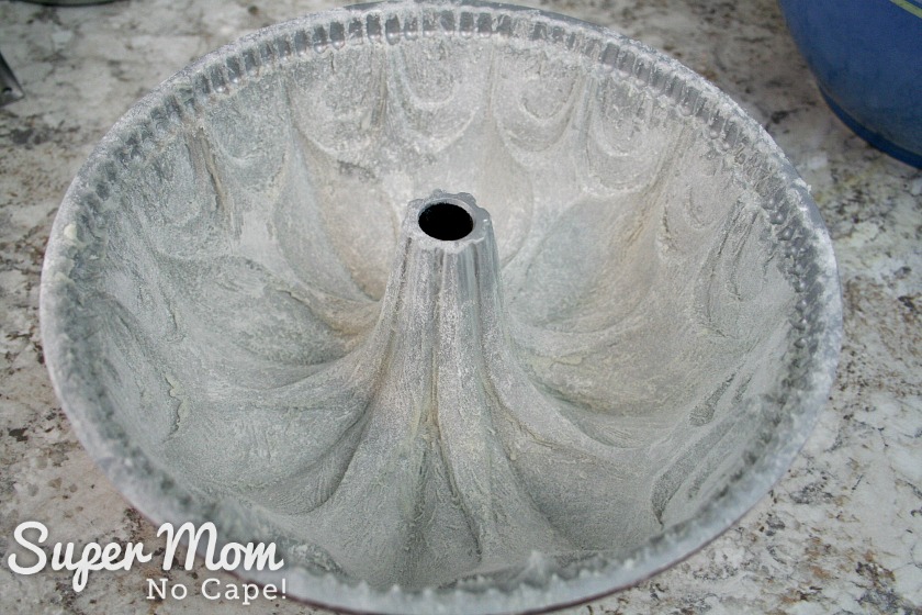 Nordicware Bundt pan that has been greased and floured