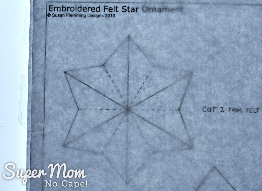 Tracing pattern for the felt stars using Huion Light Box