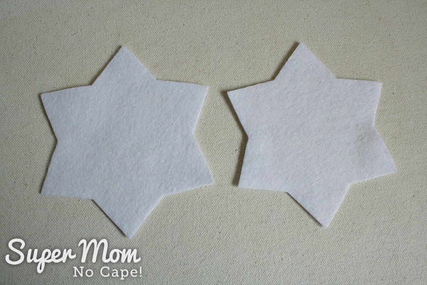 Two stars cut out of felt.