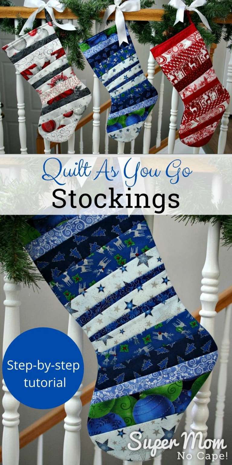 More Quilt As You Go Stockings Easy Beginner Quilting Project