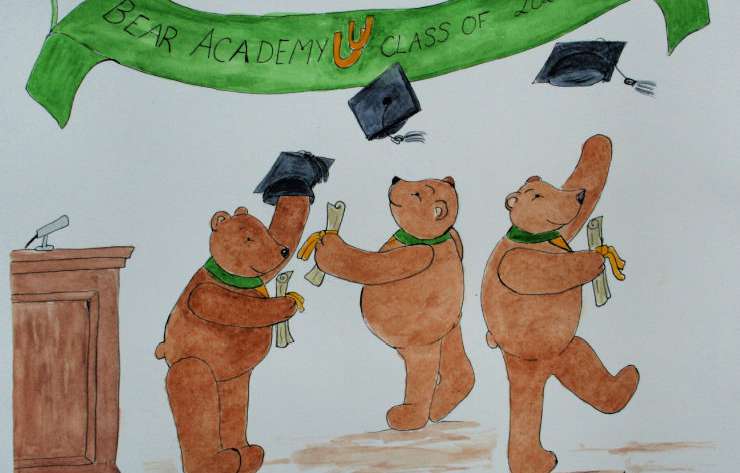 Teddy Bear Graduation Embroidery Pattern