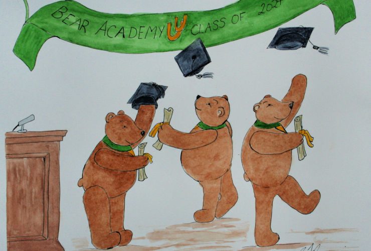 Teddy Bear Graduation Embroidery Pattern