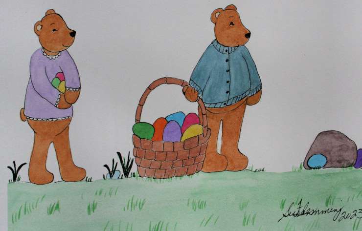 Teddy Bear Easter Embroidery Pattern