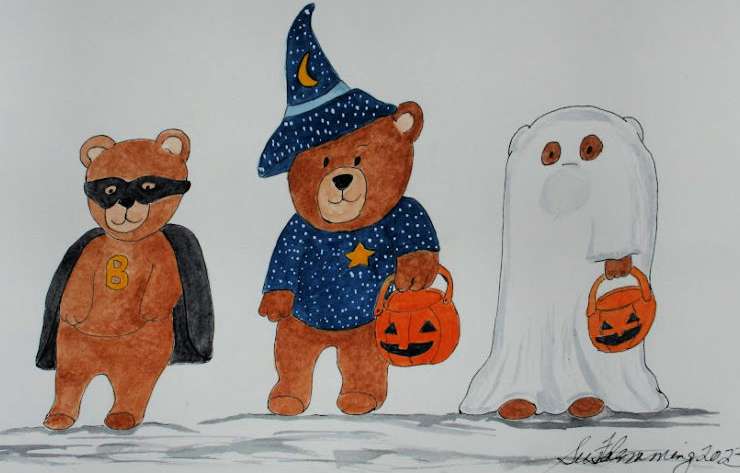 Teddy Bear Halloween Embroidery Pattern