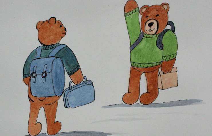 Teddy Bears Go to School Embroidery Pattern