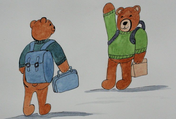 Teddy Bears Go to School Embroidery Pattern