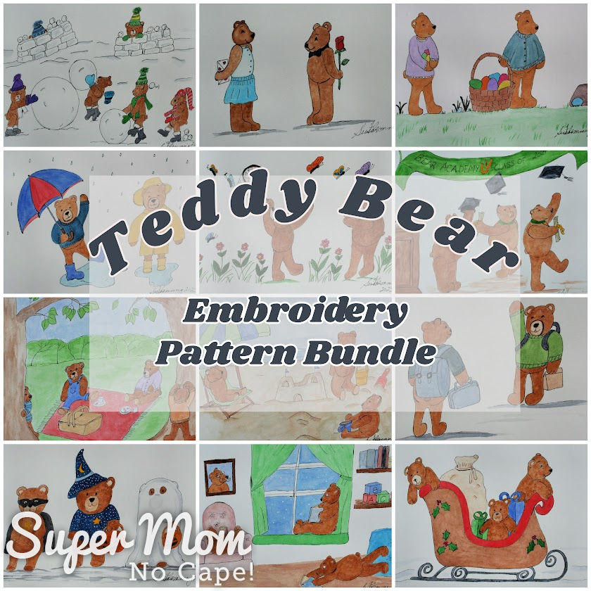Collage of the illustrations from the Teddy Bear 2024 Calendar
