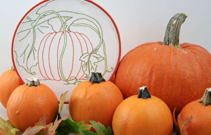 Pumpkin Harvest Time Embroidery Pattern