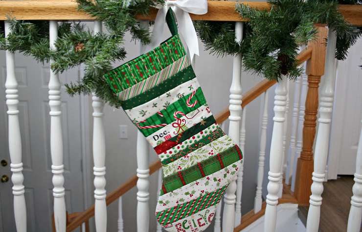 Printable Quilt-As-You-Go Christmas Stocking Tutorial PDF Pattern