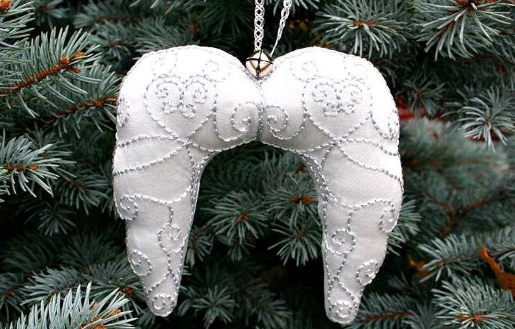 Printable Embroidered Angel Wings Ornament Tutorial PDF Pattern