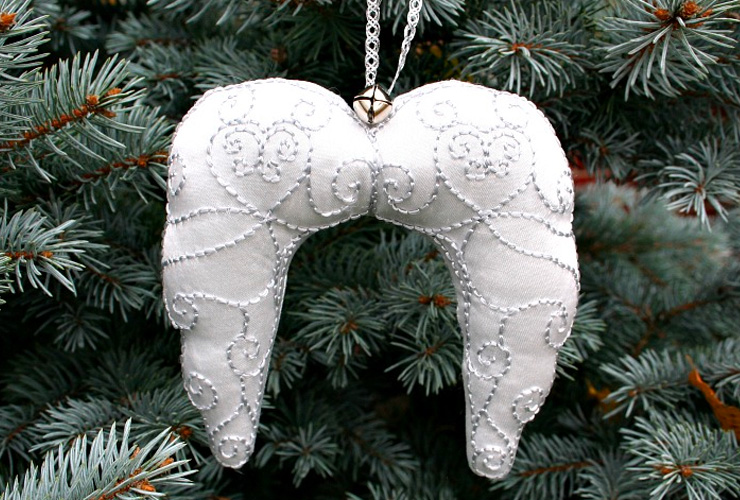 Printable Embroidered Angel Wings Ornament Tutorial PDF Pattern