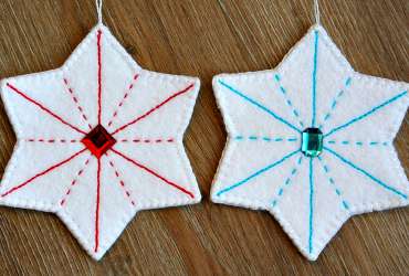 felt embroidered star ornaments