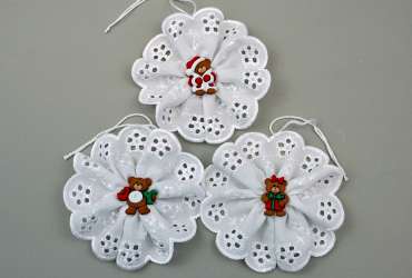 Lace button christmas ornaments