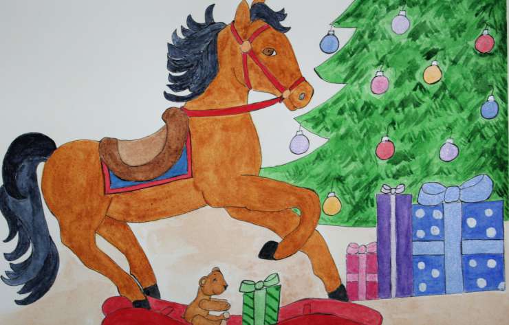 Christmas Rocking Horse Embroidery Pattern